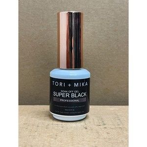 Super Black Nail Gel Polish Art Soak Off No Wipe 0.5oz Nail Polish LED FREE SHIP